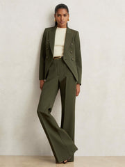Twill Double-Breasted Blazer Green | Womens