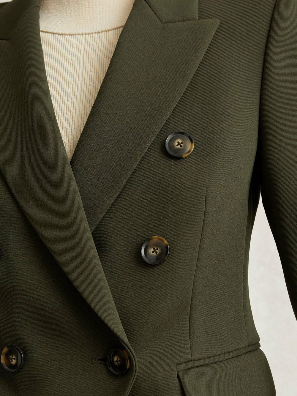 Twill Double-Breasted Blazer Green | Womens