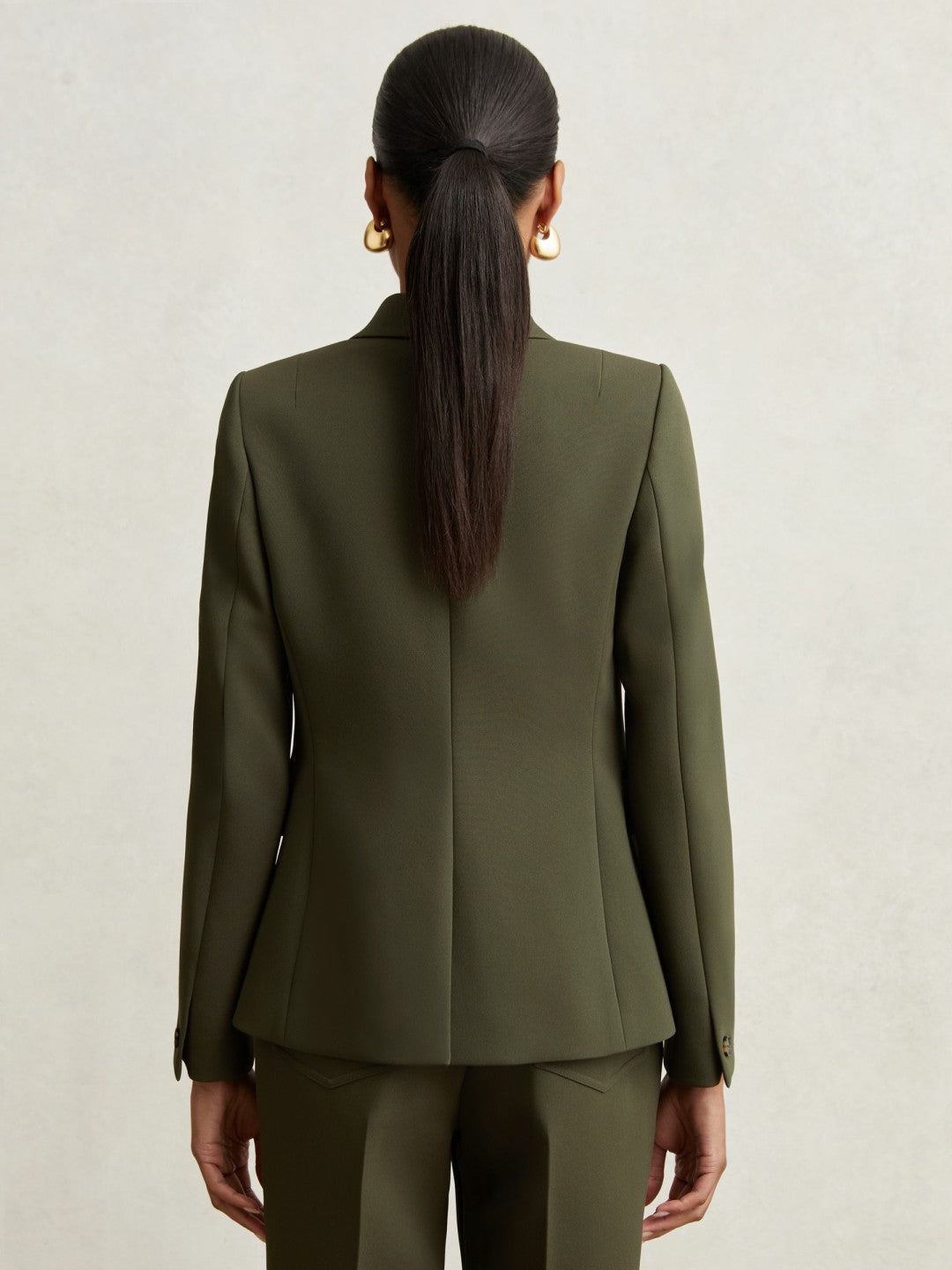 Twill Double-Breasted Blazer Green | Womens