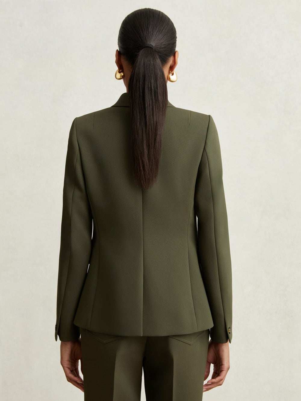 Twill Double-Breasted Blazer Green | Womens
