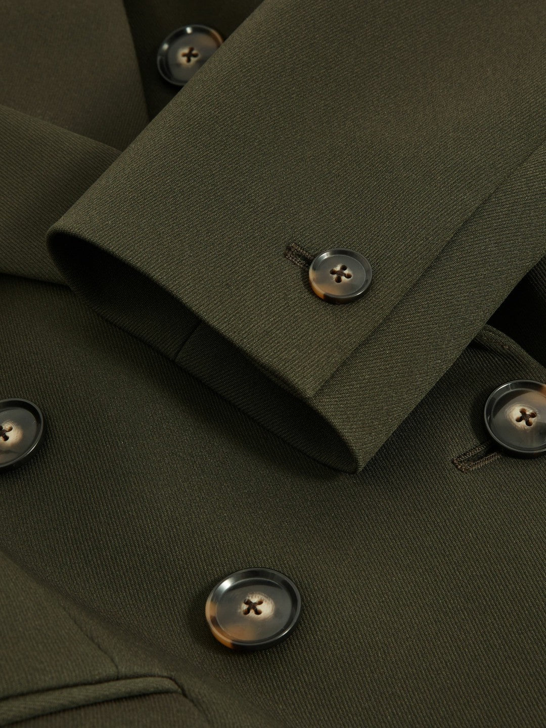 Twill Double-Breasted Blazer Green | Womens