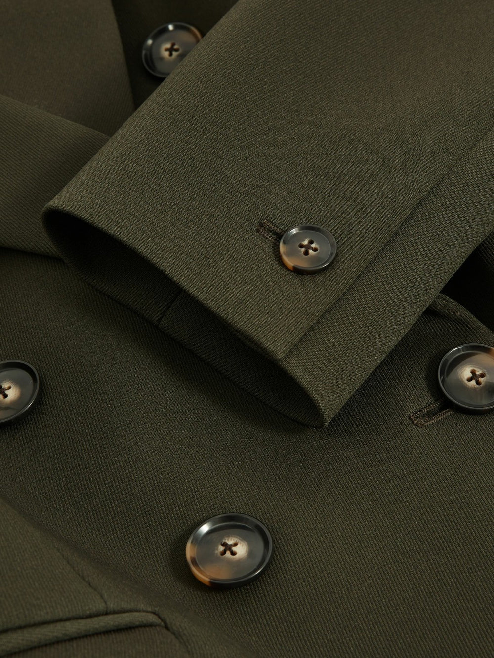 Twill Double-Breasted Blazer Green | Womens