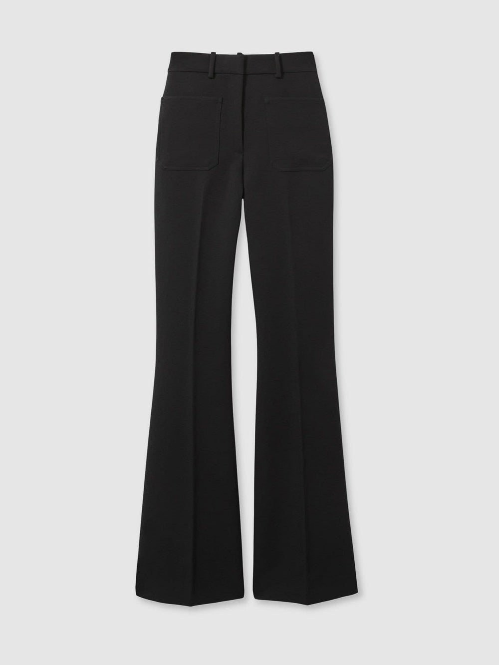 Twill Patch-Pocket Flared Trousers Black | Womens
