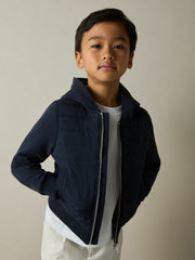 9-13 yrs Interlock Hybrid Hooded Puffer Jacket Navy | Children