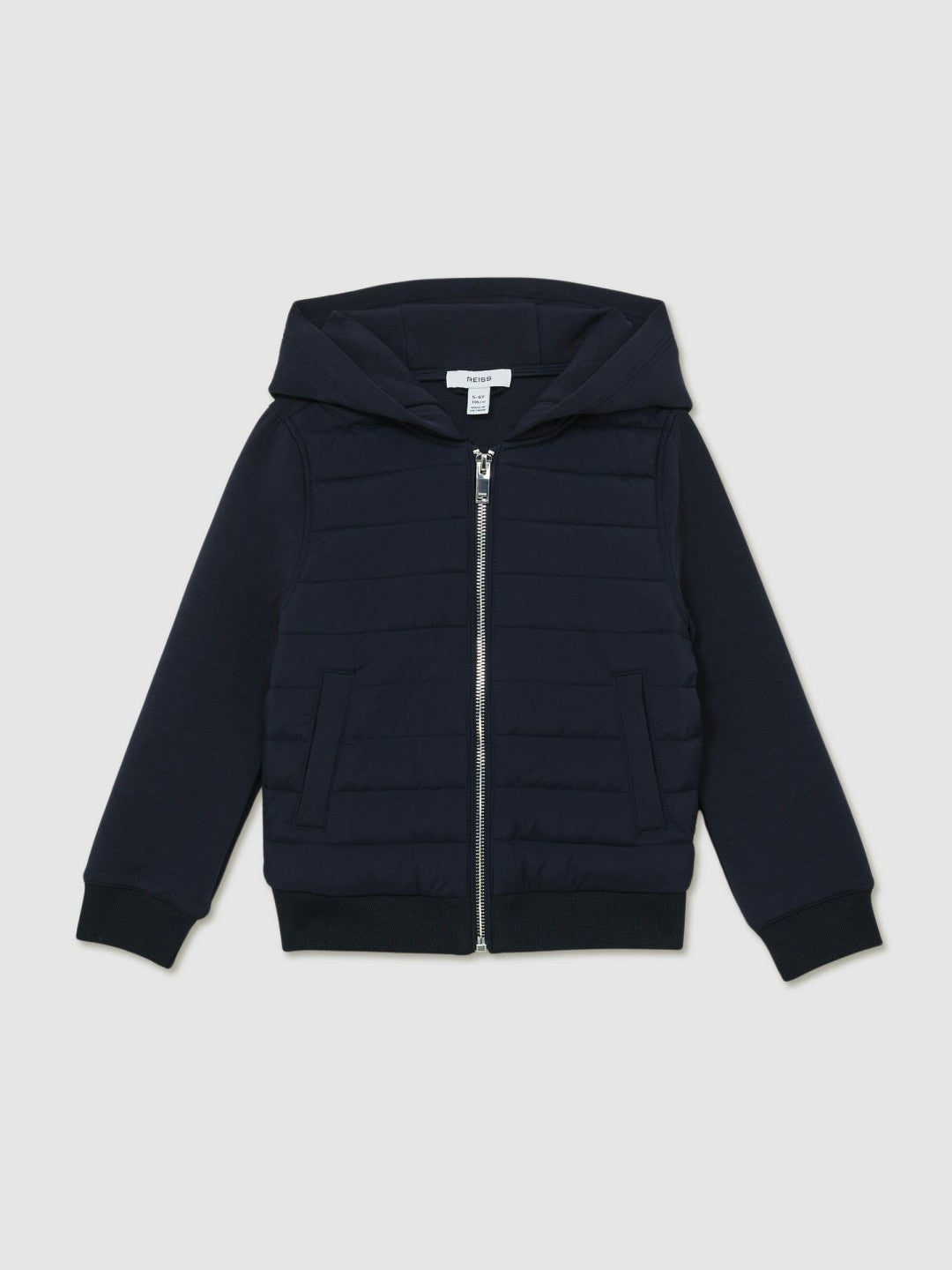 9-13 yrs Interlock Hybrid Hooded Puffer Jacket Navy | Children