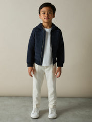 3-9 yrs Interlock Hybrid Hooded Puffer Jacket Navy | Children