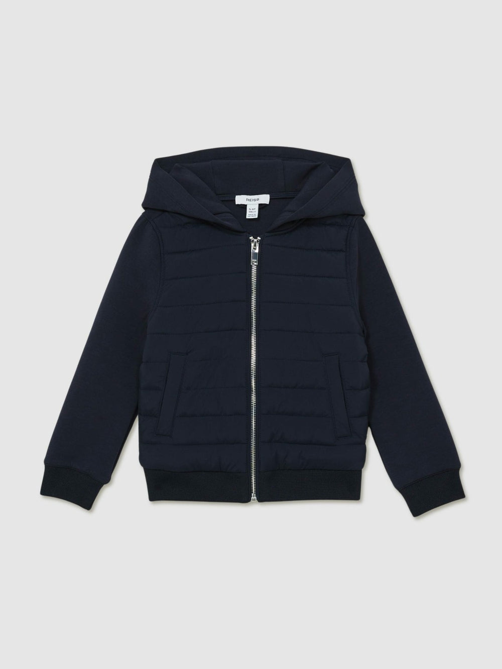 3-9 yrs Interlock Hybrid Hooded Puffer Jacket Navy | Children