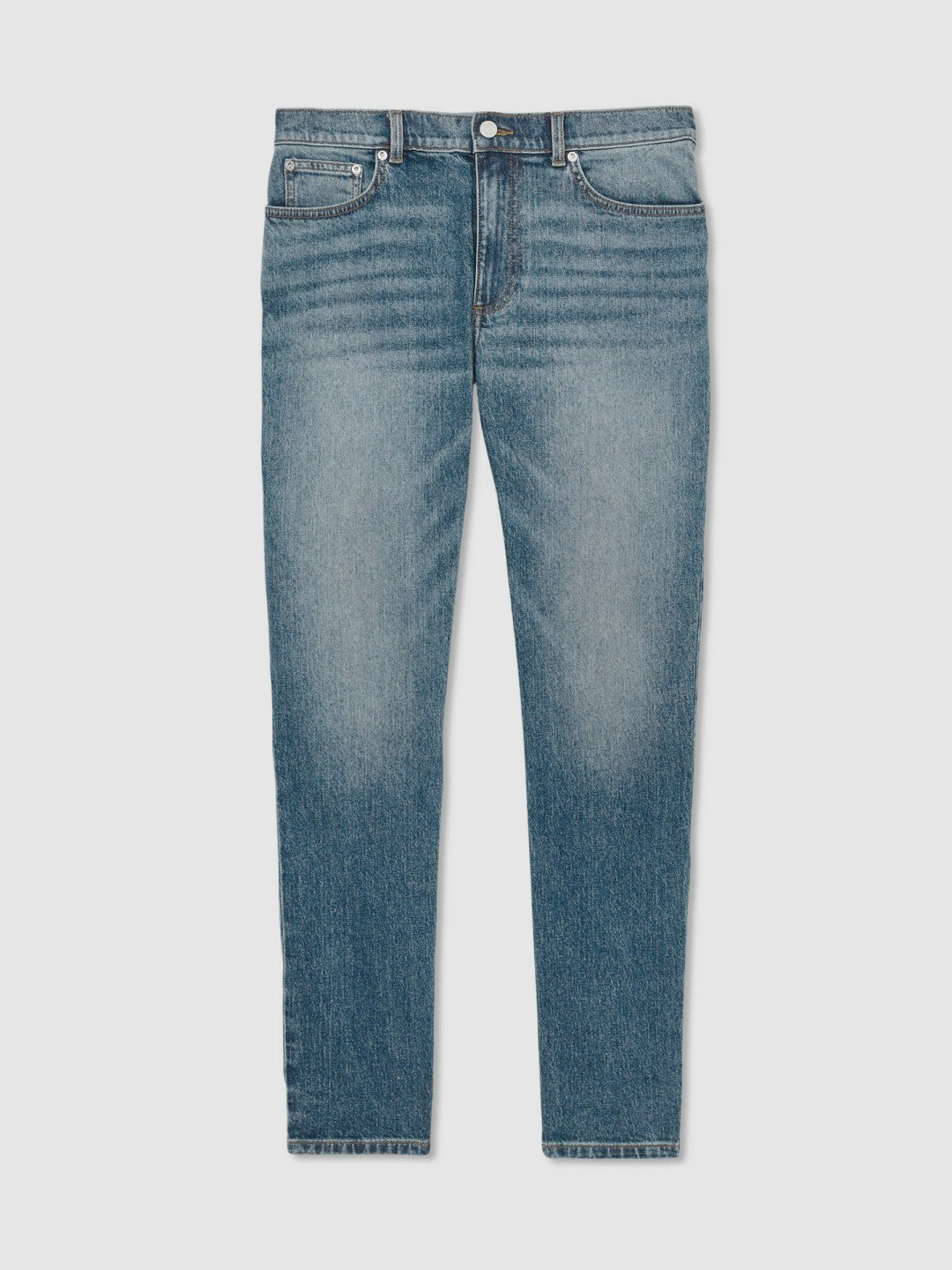 Cotton-Stretch Slim-Fit Jeans Washed Indigo Green Cast | Mens