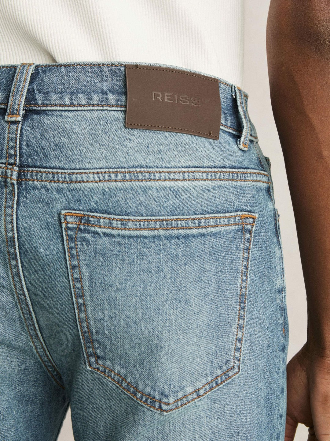 Cotton-Stretch Slim-Fit Jeans Washed Indigo Green Cast | Mens