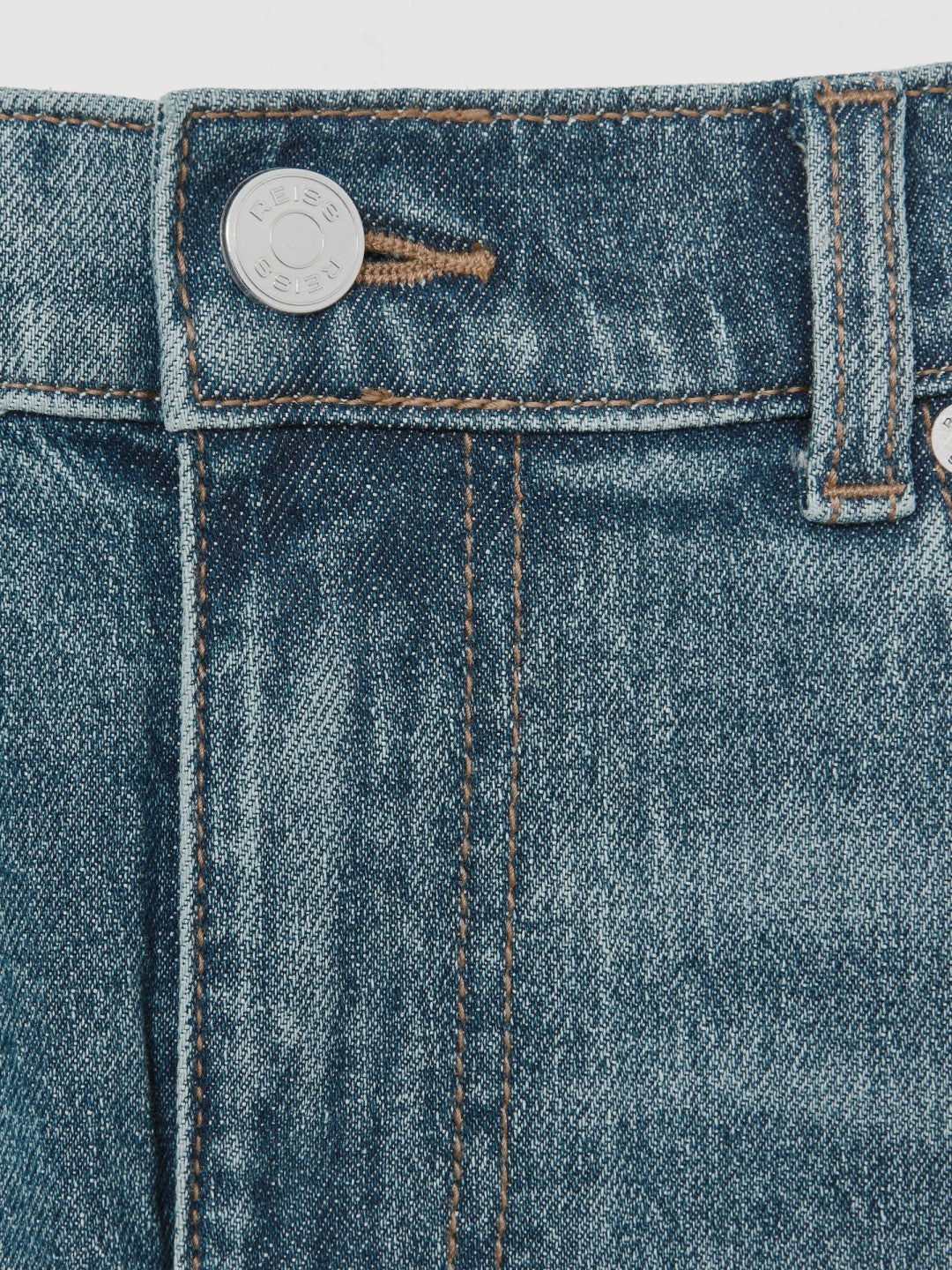 Cotton-Stretch Slim-Fit Jeans Washed Indigo Green Cast | Mens