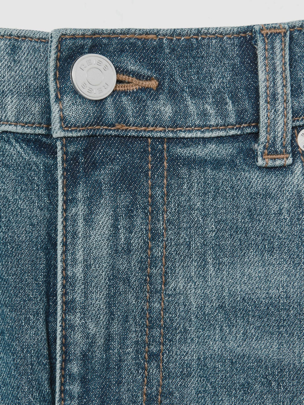 Cotton-Stretch Slim-Fit Jeans Washed Indigo Green Cast | Mens