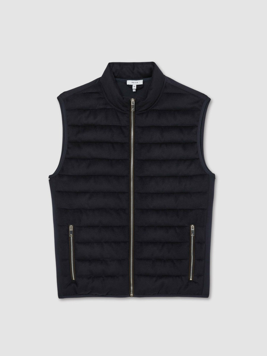 Brushed Jersey Quilted Gilet Navy | Mens