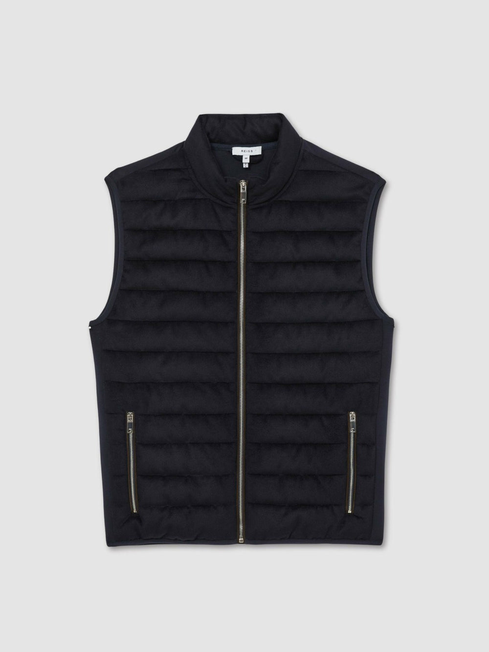 Brushed Jersey Quilted Gilet Navy | Mens