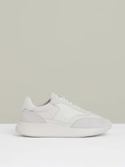 Leather Suede Running Trainers White | Mens