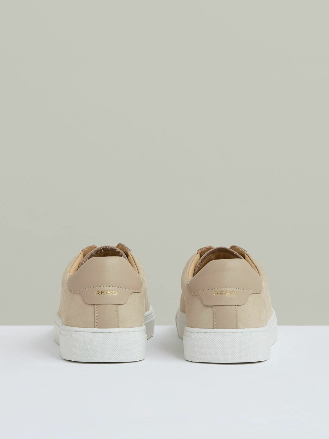 Nubuck Leather Low-Top Trainers Ecru | Mens