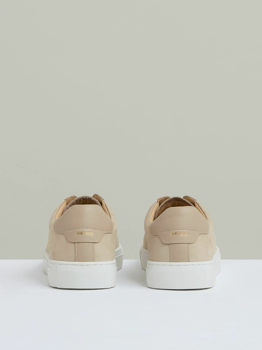 Nubuck Leather Low-Top Trainers Ecru | Mens