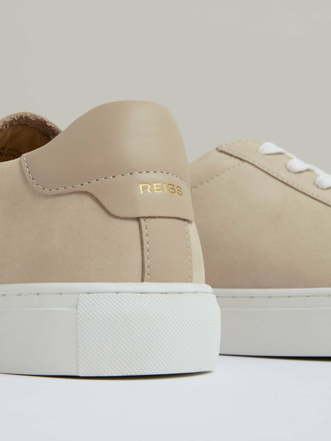 Nubuck Leather Low-Top Trainers Ecru | Mens