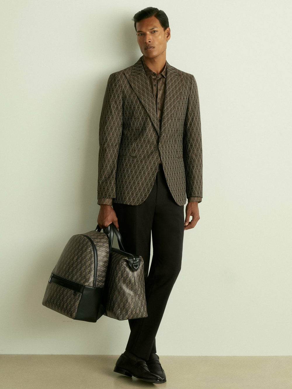 Monogram-Print Coated-Canvas Backpack Grey Multi | Mens
