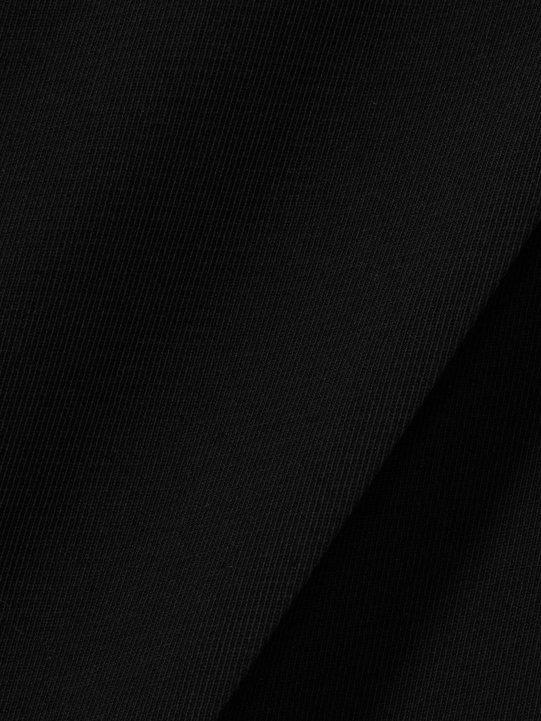 Elasticated-Waist Wide-Leg Twill Trousers Black | Womens