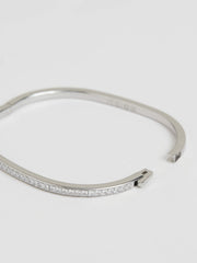 Hinged Crystal Cuff Silver | Womens