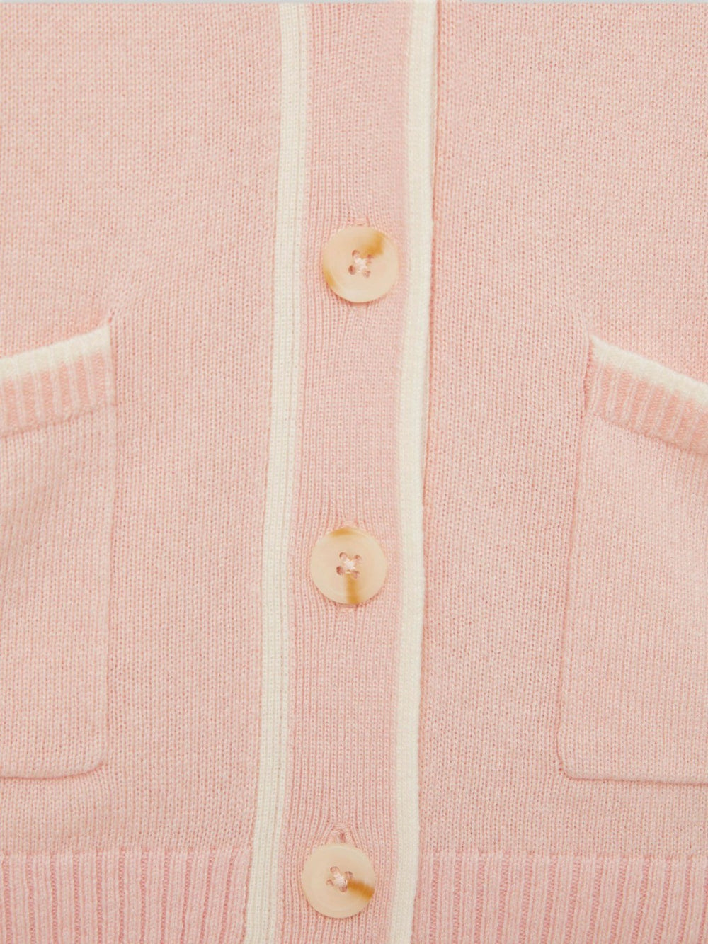 9-13 yrs Wool-Blend Tipped Cardigan Pink | Children