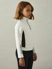 9-13 yrs Funnel-Neck Base-Layer Top White/Black | Children