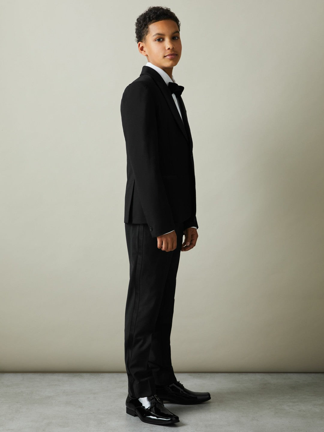 3-9 yrs Tuxedo Satin Single Breasted Blazer Black | Children