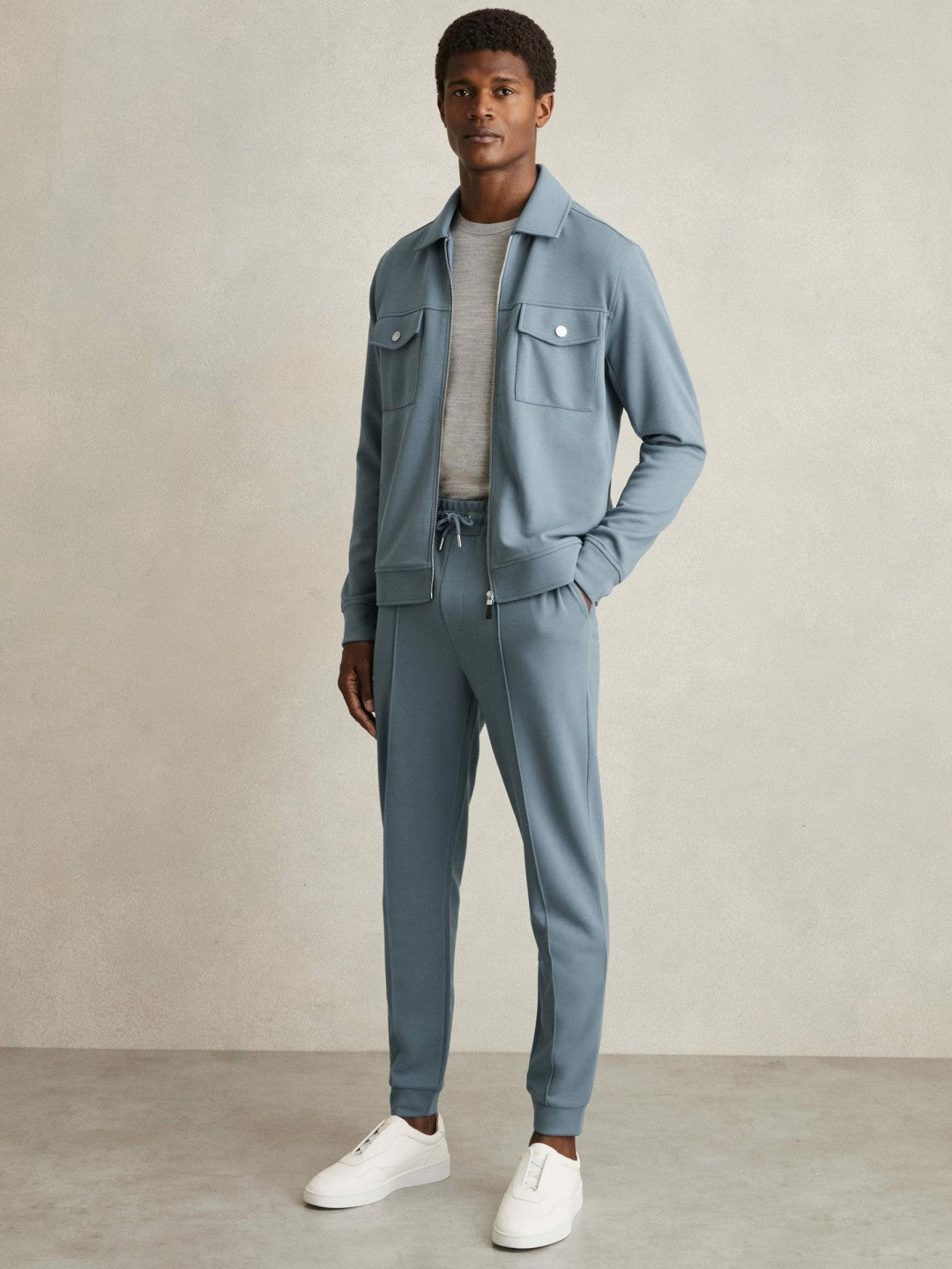 Drawstring Jersey Joggers Airforce Blue | Mens