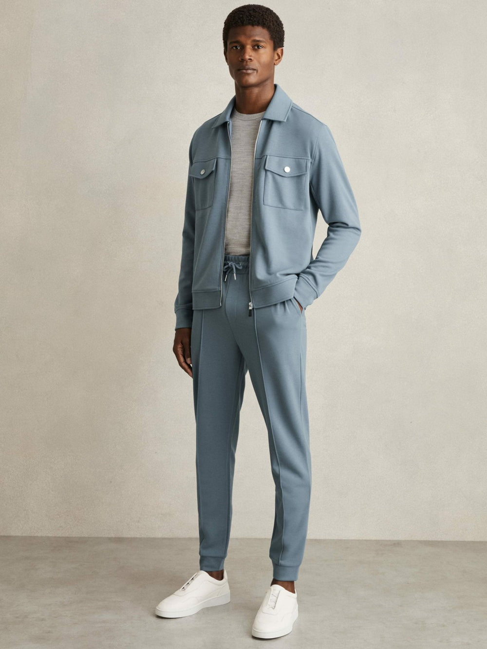 Drawstring Jersey Joggers Airforce Blue | Mens