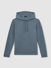 Interlock Jersey Drawstring Hoodie Airforce Blue | Mens