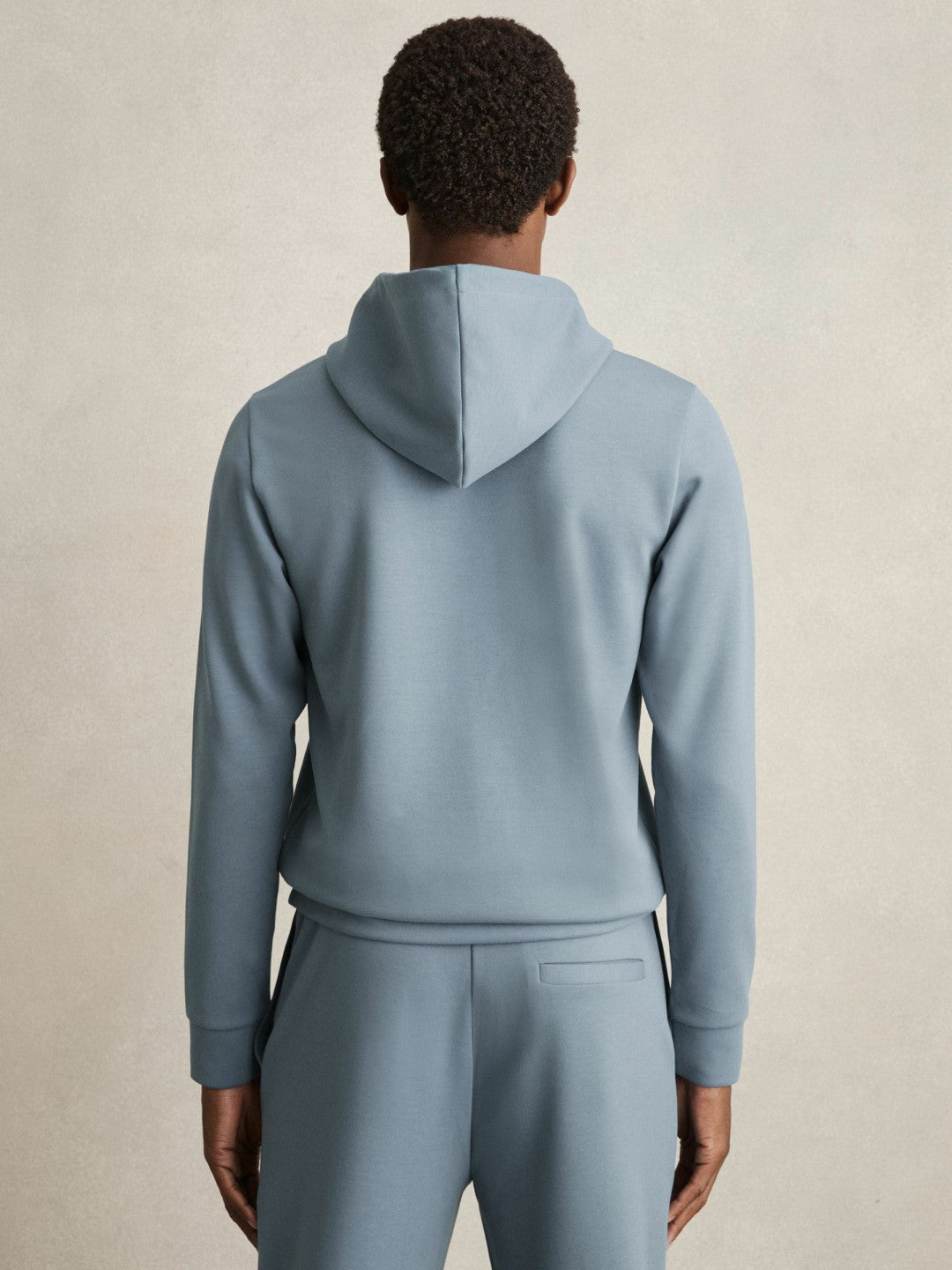 Interlock Jersey Drawstring Hoodie Airforce Blue | Mens