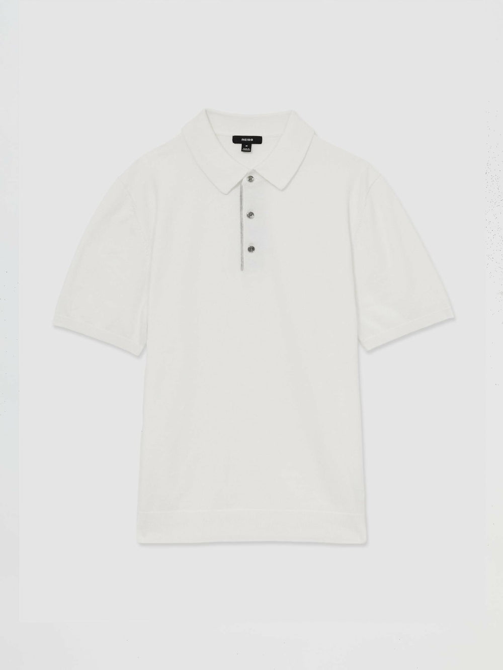 Contrast-Placket Polo Shirt With Cotton White | Mens