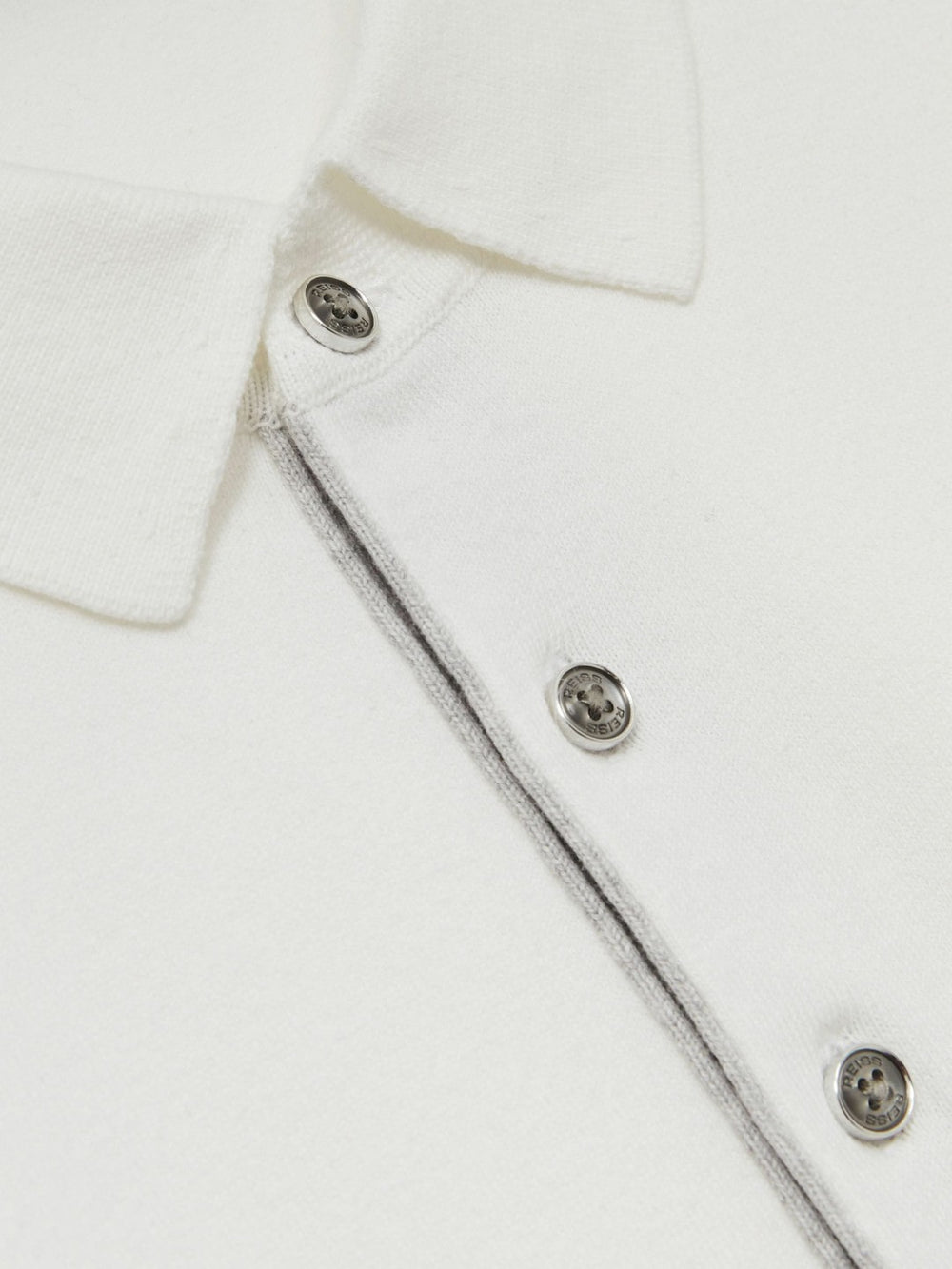 Contrast-Placket Polo Shirt With Cotton White | Mens