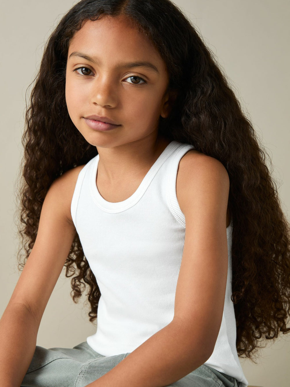 9-13 yrs Stretch-Cotton Ribbed Vest 3 Pack Multicolour | Children