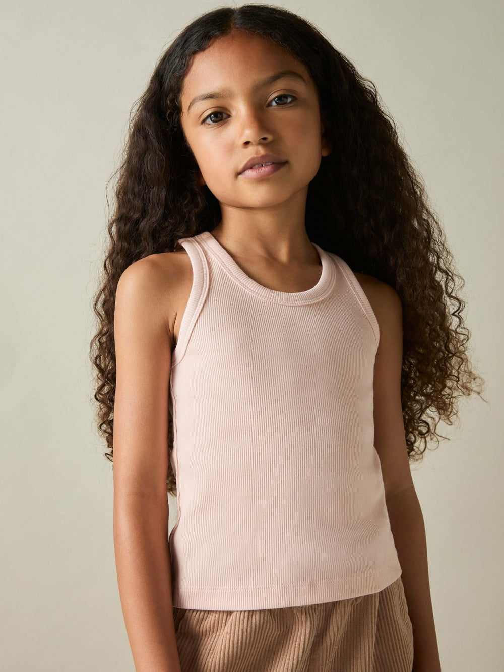 9-13 yrs Stretch-Cotton Ribbed Vest 3 Pack Multicolour | Children