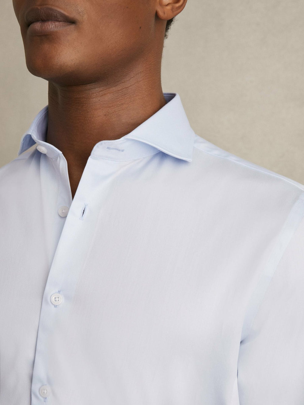Regular Fit Cotton-Twill Two-Fold Shirt Slim-Fit Soft Blue | Mens
