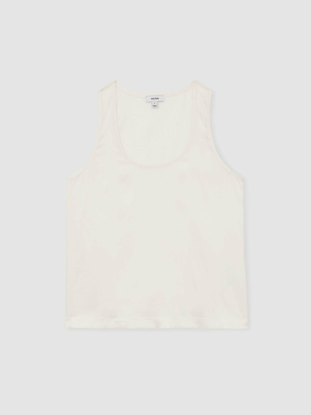 Silk-Front Cami Top White | Womens