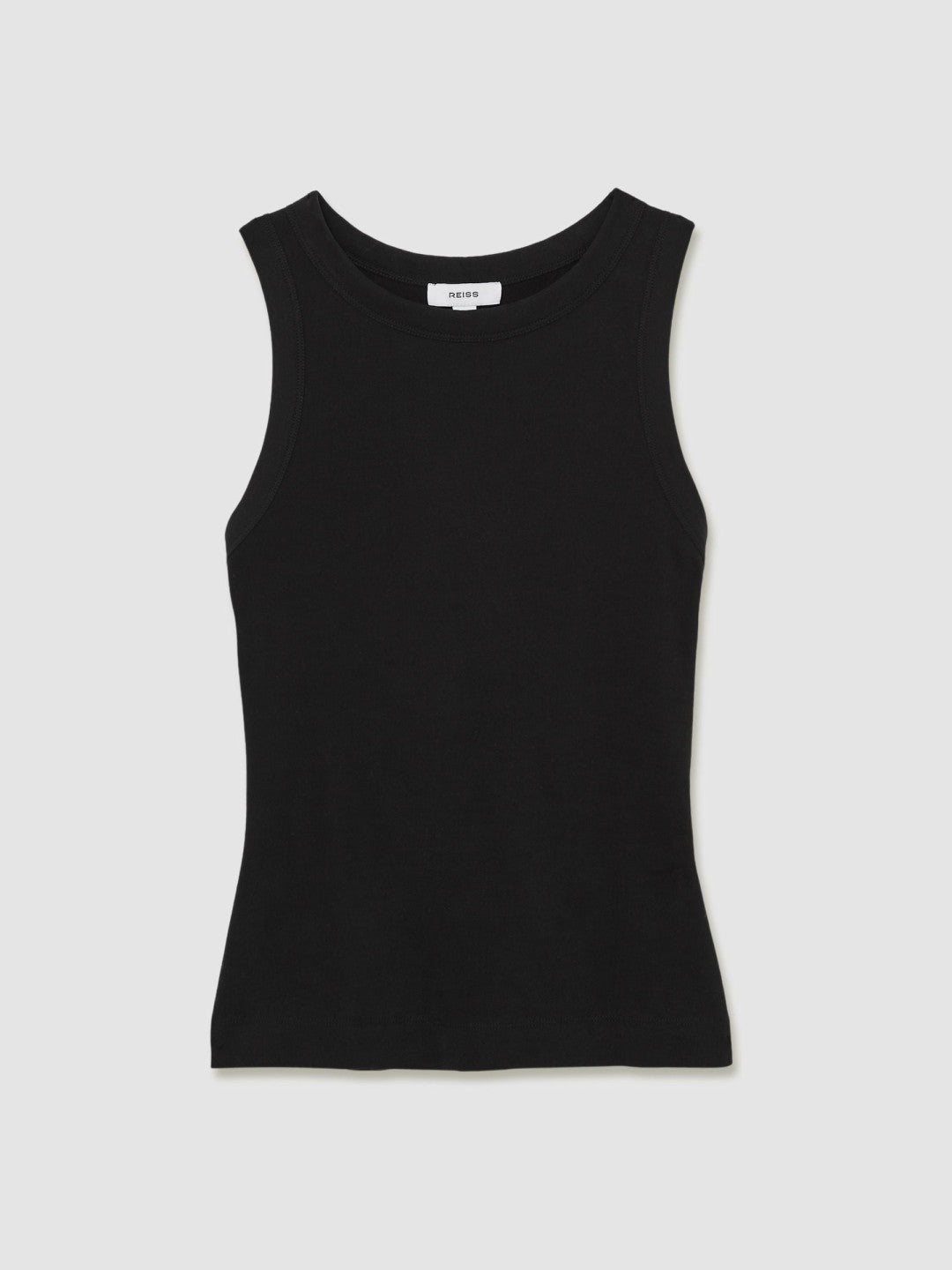 Stretch-Cotton Racerback Vest Black | Womens