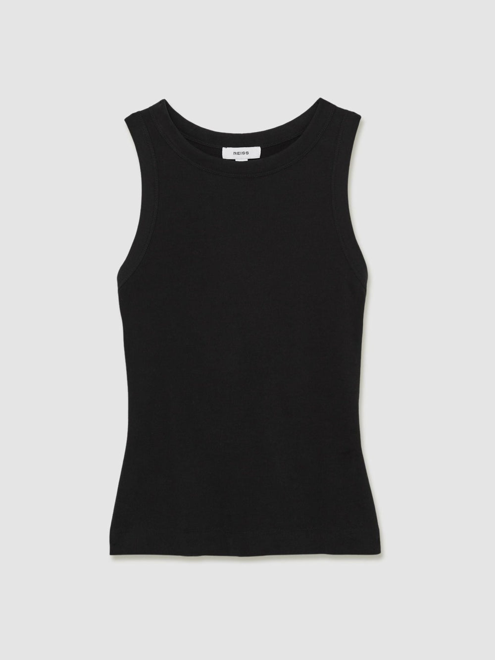 Stretch-Cotton Racerback Vest Black | Womens