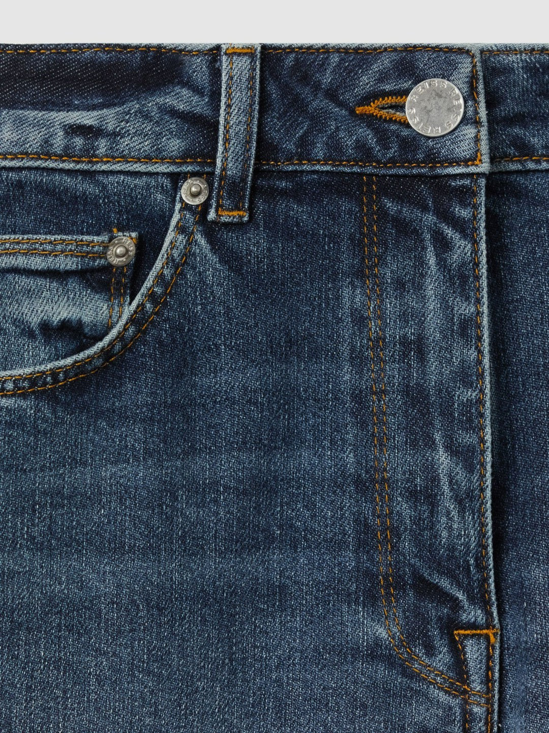 Petite Mid-Rise Straight-Leg Jeans Mid Blue | Womens