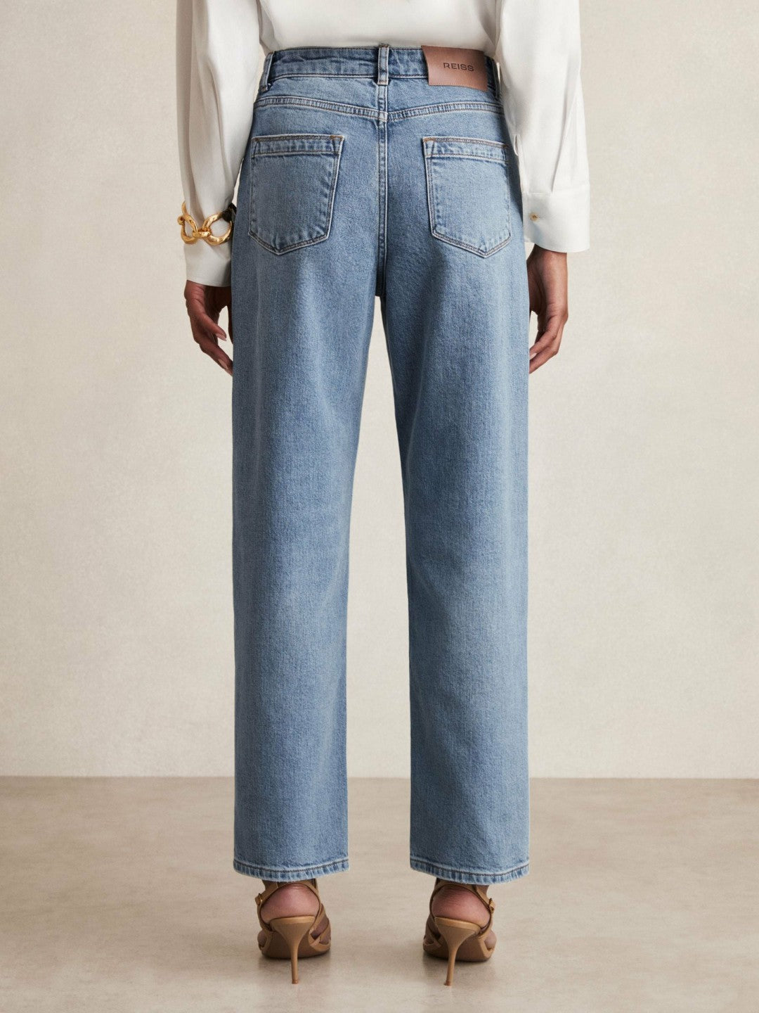 Petite Mid-Rise Straight-Leg Jeans Light Blue | Womens