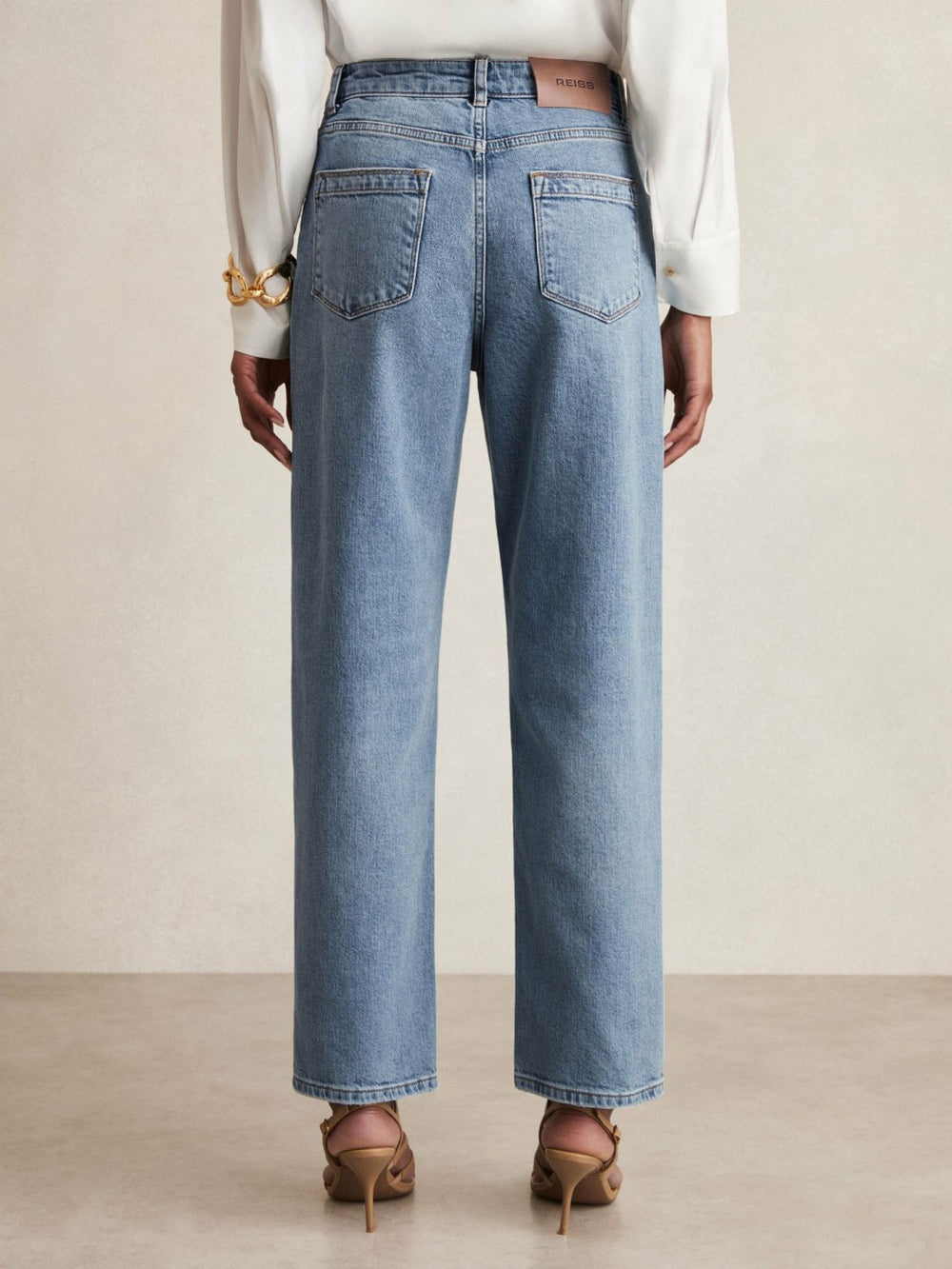 Petite Mid-Rise Straight-Leg Jeans Light Blue | Womens