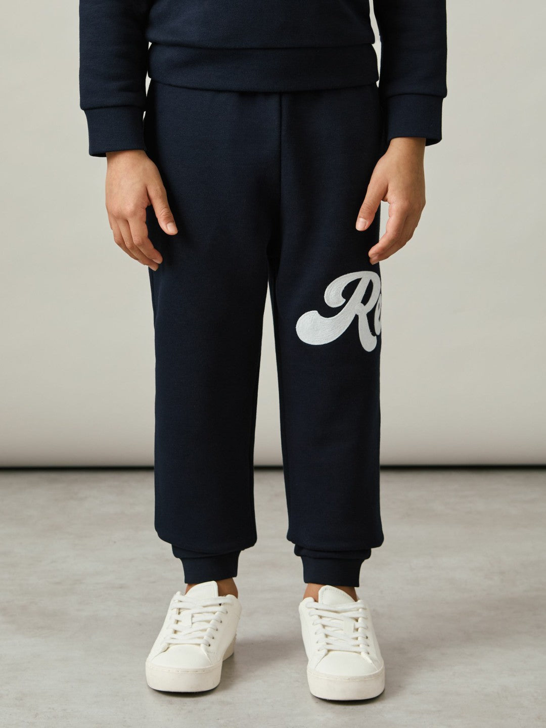9-13 yrs Cotton-Blend Logo Script Joggers Navy | Children