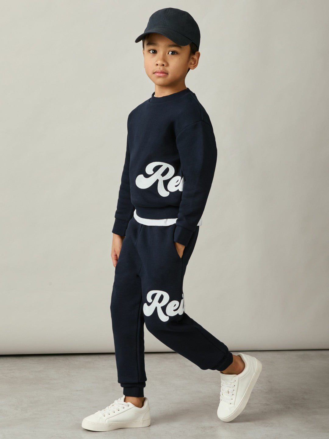 9-13 yrs Cotton-Blend Logo Script Sweatshirt Navy | Children