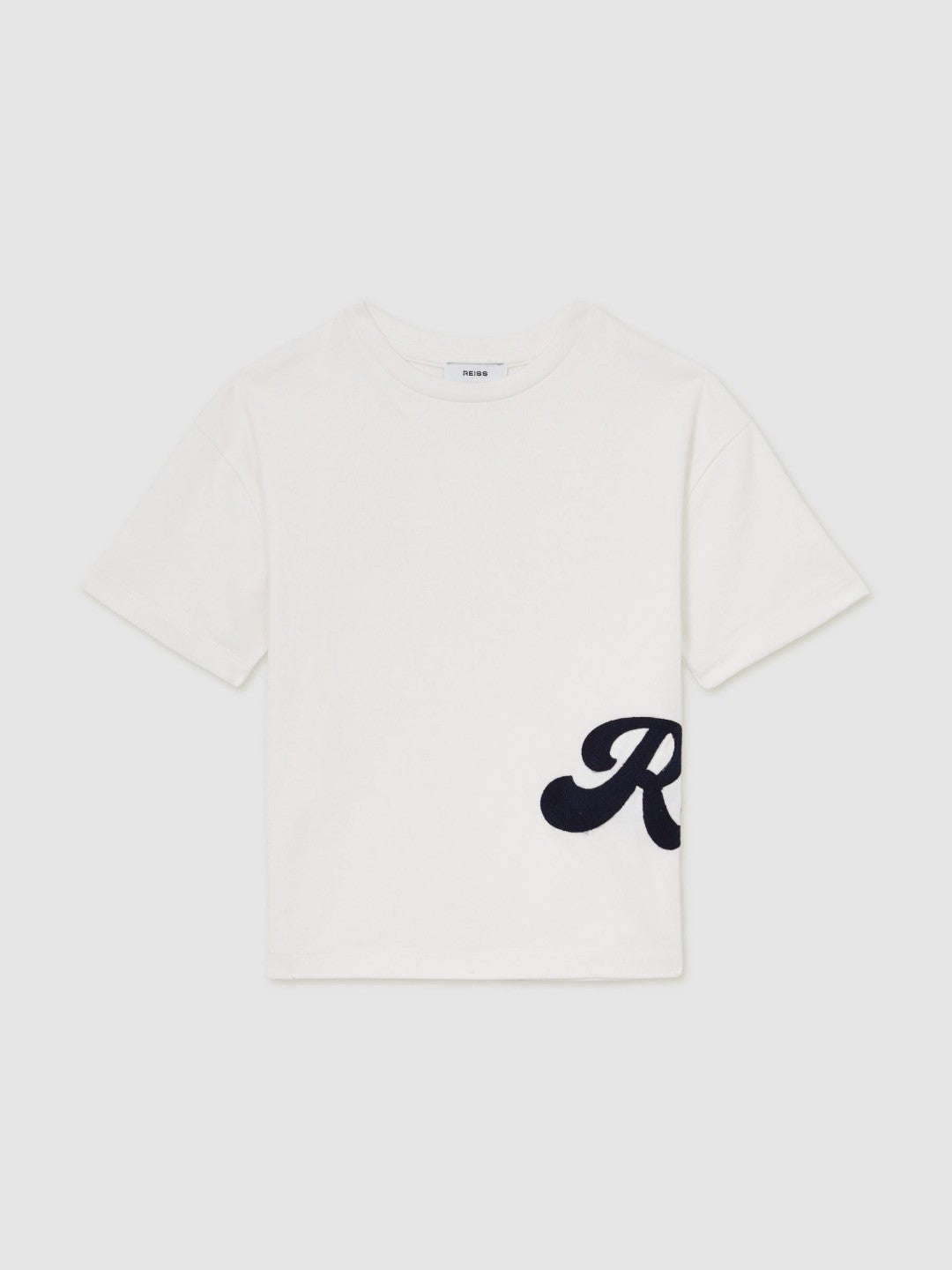 9-12 yrs Cotton Script-Logo Oversized T-Shirt White | Children