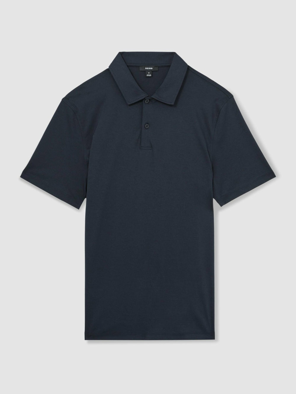 Cotton Short-Sleeve Polo Shirt Navy | Mens