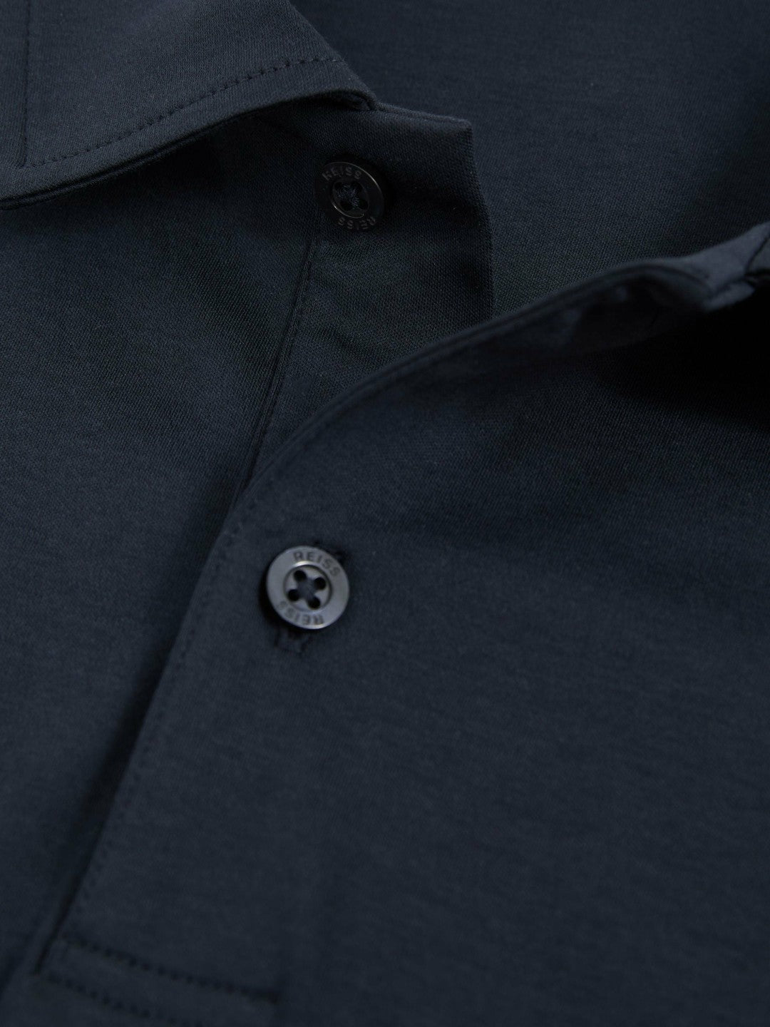 Cotton Short-Sleeve Polo Shirt Navy | Mens