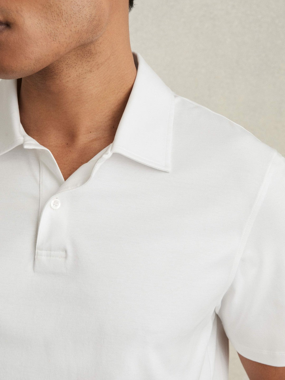 Cotton Short-Sleeve Polo Shirt White | Mens