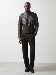 McLaren F1 Team Leather Biker Jacket Black | Mens