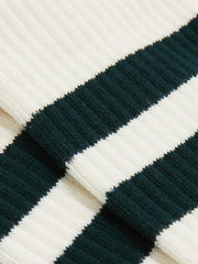 Cotton-Blend Double-Stripe Socks Forest Green/Ecru | Mens